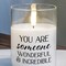 Edge Collection - 4" x 3" - White - Flameless LED Candle with Inspirational Message - 1 Piece